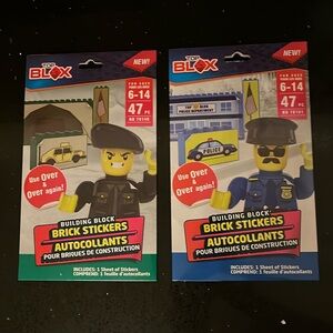 Lego brick stickers‎ x 2 NEW